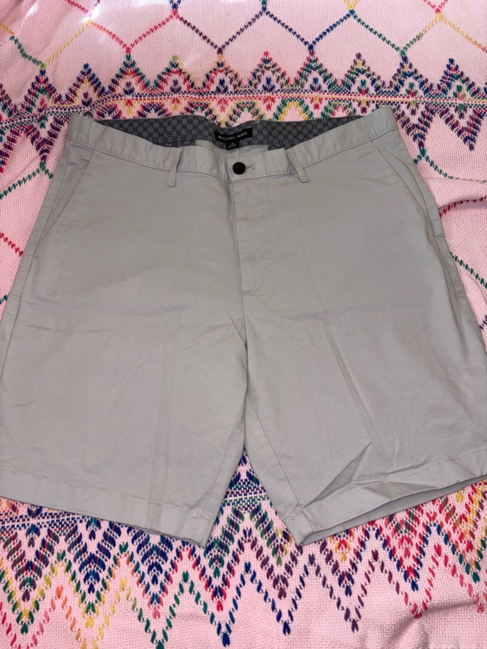 Michael Kors Cotton Stretch Shorts Men’s 36 Light Gray